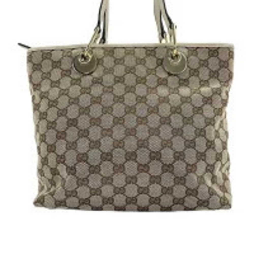 Gucci GG Canvas Shoulder Bag Brown Beige Cream